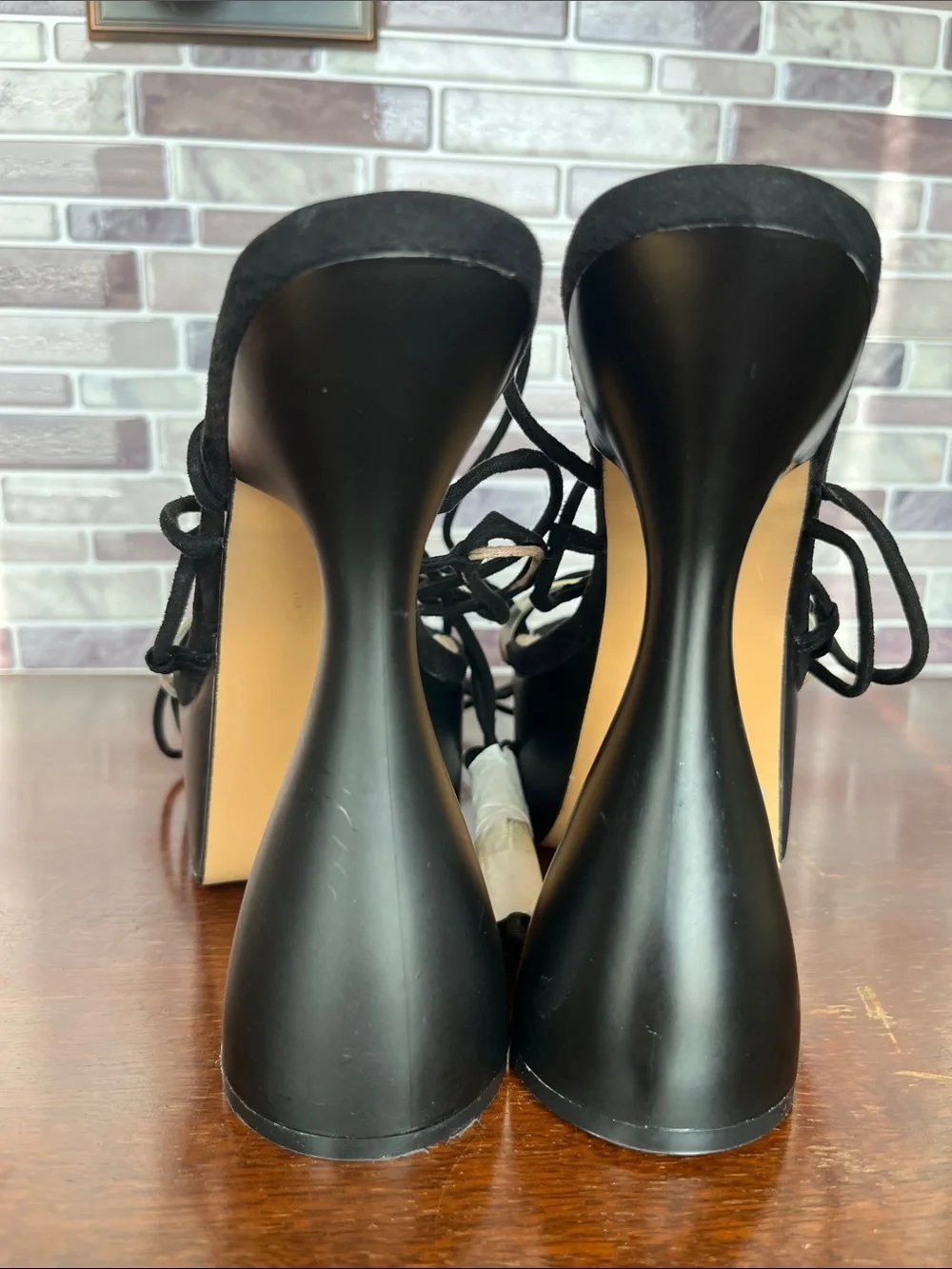 Fashion Nova Sweet Tooth Black Platform Lace-Up High Heel Sandals